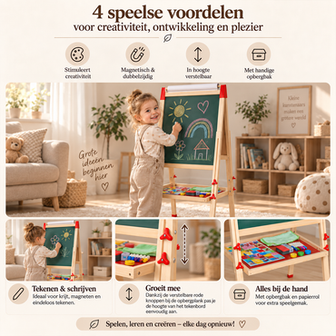 Multifunctioneel houten schoolbord