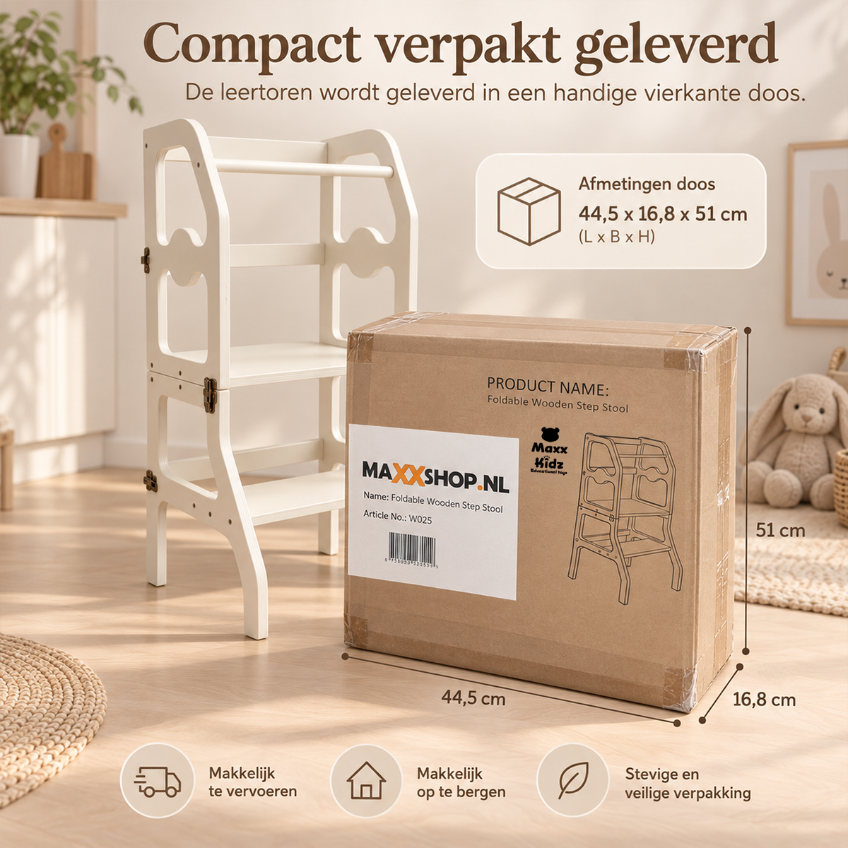 Houten leertoren wit