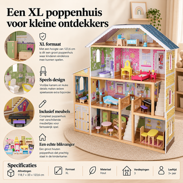 XL Houten Poppenhuis
