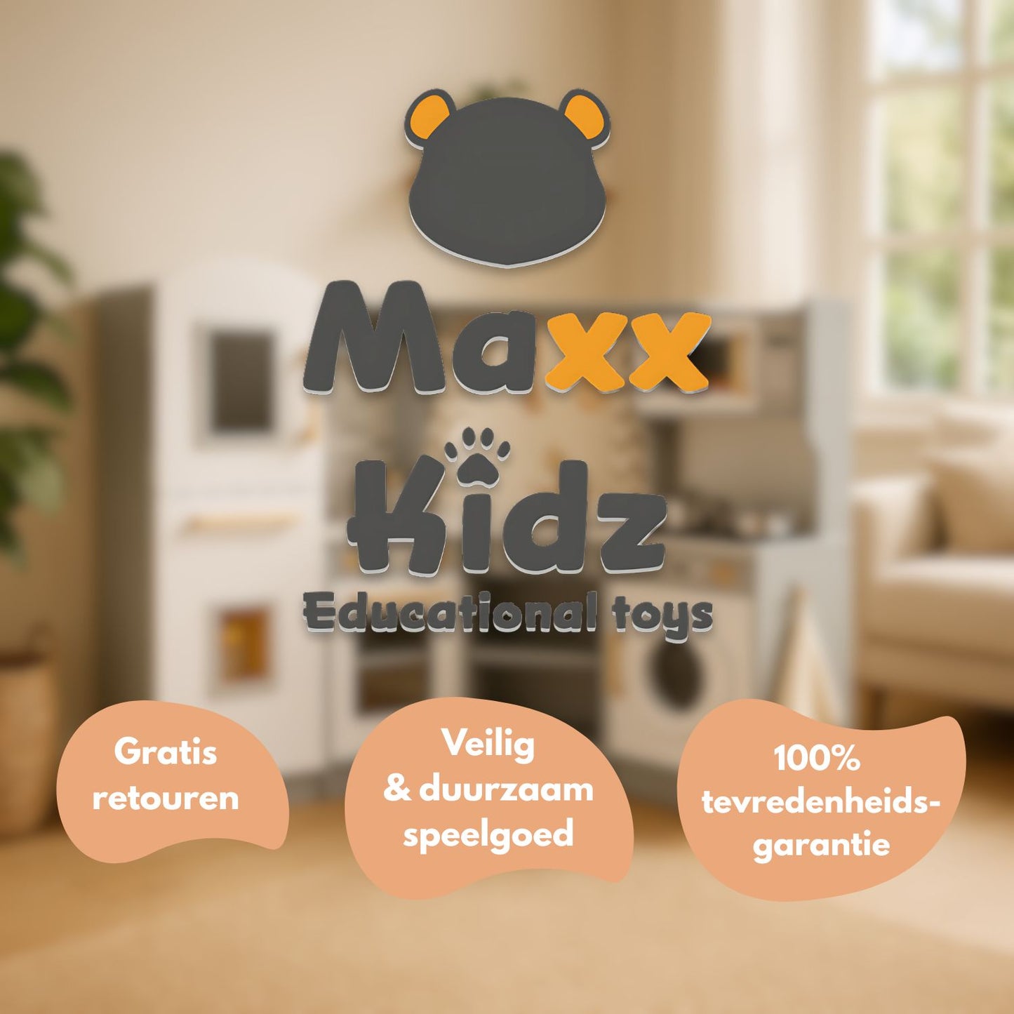 Maxx kidz - Houten Speelgoed Hoekkeuken - Werkende kraan