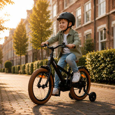 Cycloni Kinderfiets - 12 inch - Zwart met Zijwieltjes
