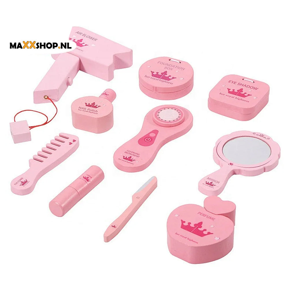 Speelgoed make-up koffertje - Houten make-up set - vanaf 2 jaar - Roze