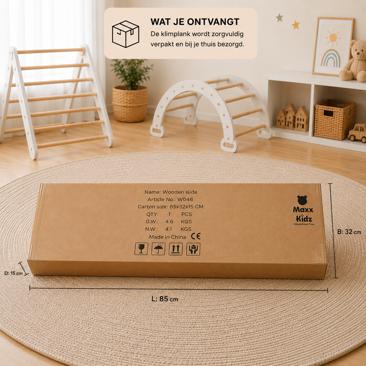 Houten pikler glijplank - Combinatieplank - Triclimb uitbreiding