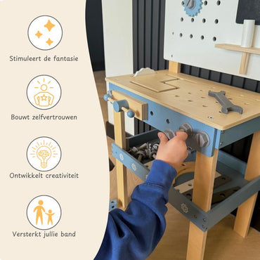 Maxx Kidz Houten Speelgoed werkbank - Met gereedschap