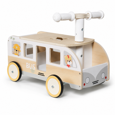 MaxxKidz Houten Loopwagen Bus - Loopauto voor Baby & Peuter