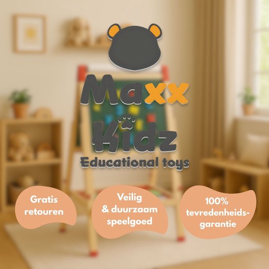 Maxx Kidz - Multifunctioneel houten schoolbord 100cm