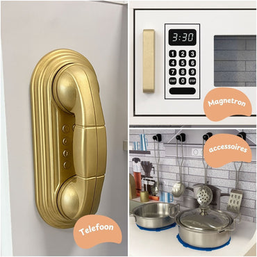 Houten speelkeuken inclusief keukengerei - Wit
