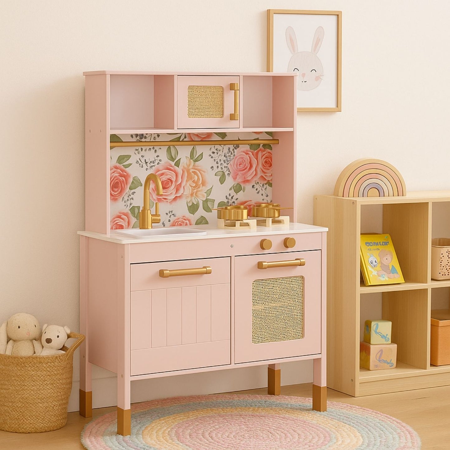 Houten speelgoed keuken roze