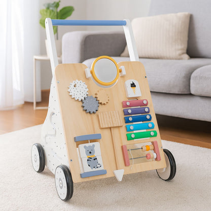 Houten baby walker - Houten speelgoed - Loopwagen - vanaf 1 jaar - Houtkleur