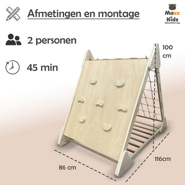 Maxx Kidz - Houten klimdriehoek - Pikler triangle