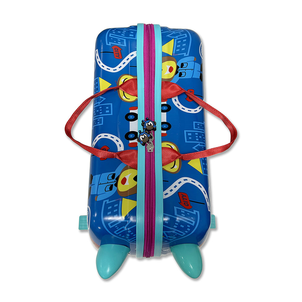 Ride on kinderkoffer - Reiskoffer loopfiets - Handbagage - Wegverkeer variant - vanaf 3 jaar - maximaal 50KG