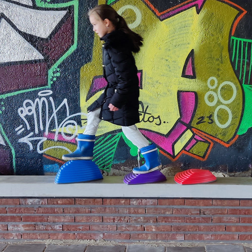Maxx Kidz Balans stenen effen kleuren - Set van 6 stuks