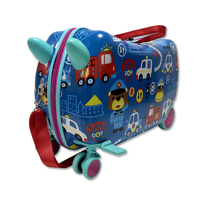 Ride on kinderkoffer - Reiskoffer loopfiets - Handbagage - Wegverkeer variant - vanaf 3 jaar - maximaal 50KG
