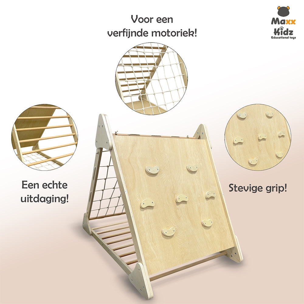 Maxx Kidz - Houten klimdriehoek - Pikler triangle