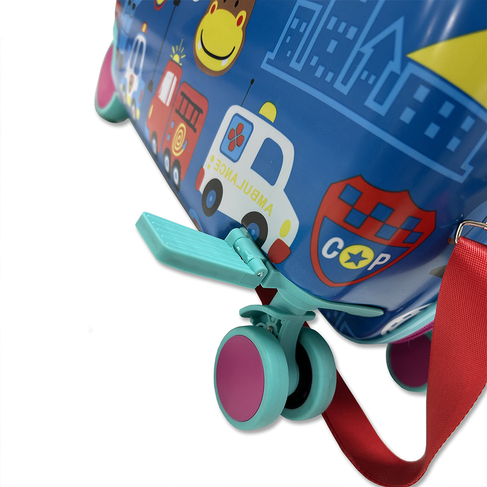 Ride on kinderkoffer - Reiskoffer loopfiets - Handbagage - Wegverkeer variant - vanaf 3 jaar - maximaal 50KG
