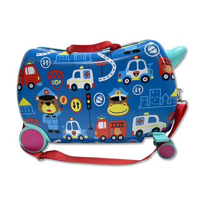 Ride on kinderkoffer - Reiskoffer loopfiets - Handbagage - Wegverkeer variant - vanaf 3 jaar - maximaal 50KG