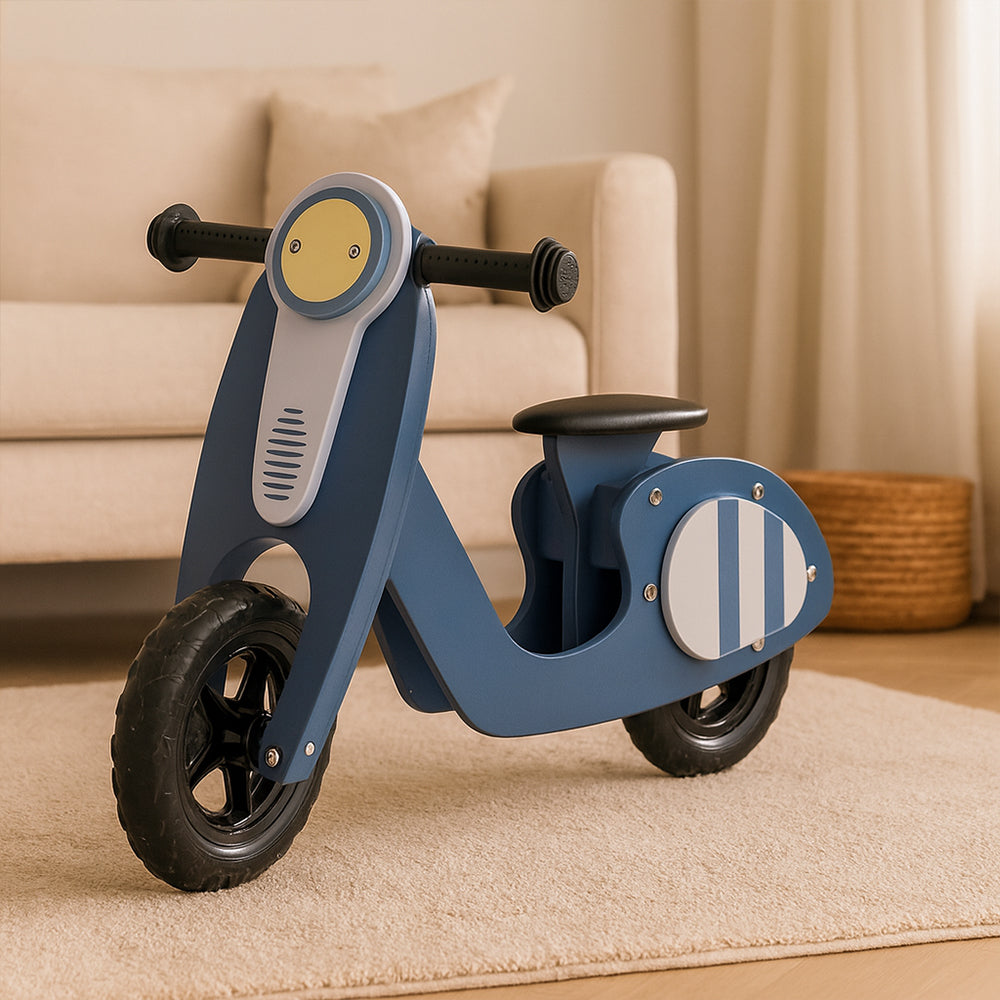 Maxx Kidz- Houten loopscooter - Blauw