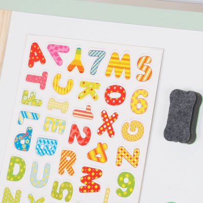 Maxx Kidz Educatief tekenbord - Dubbelzijdig Magnetisch Tekenbord - Verstelbaar Houten Schoolbord
