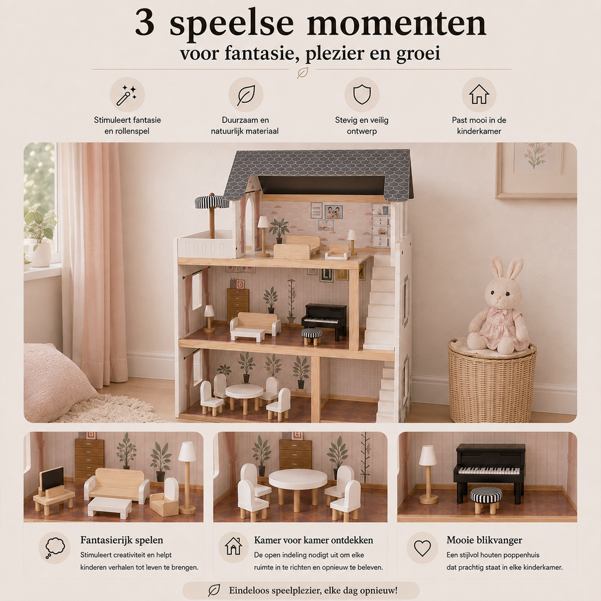 Houten poppenhuis 