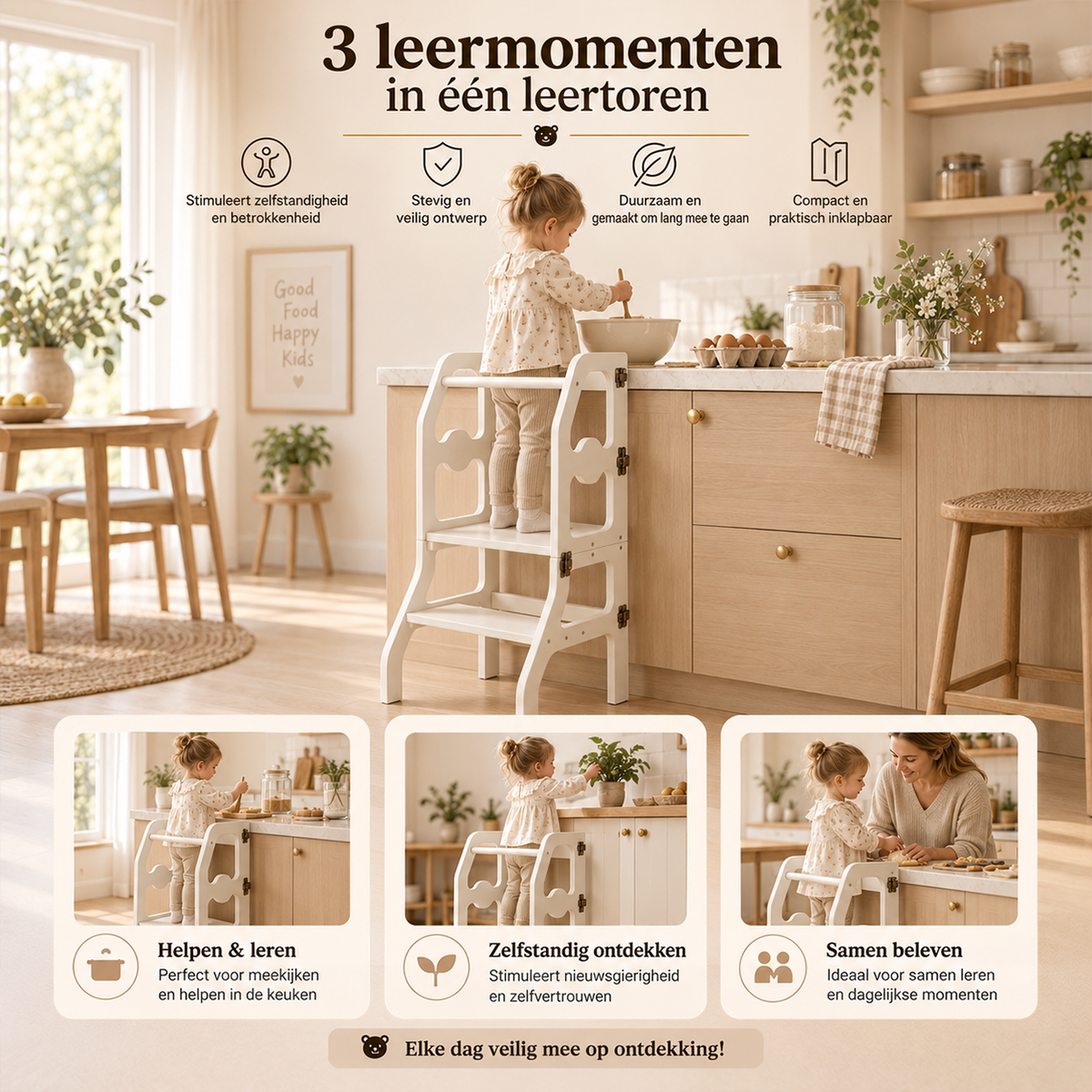 Houten leertoren wit