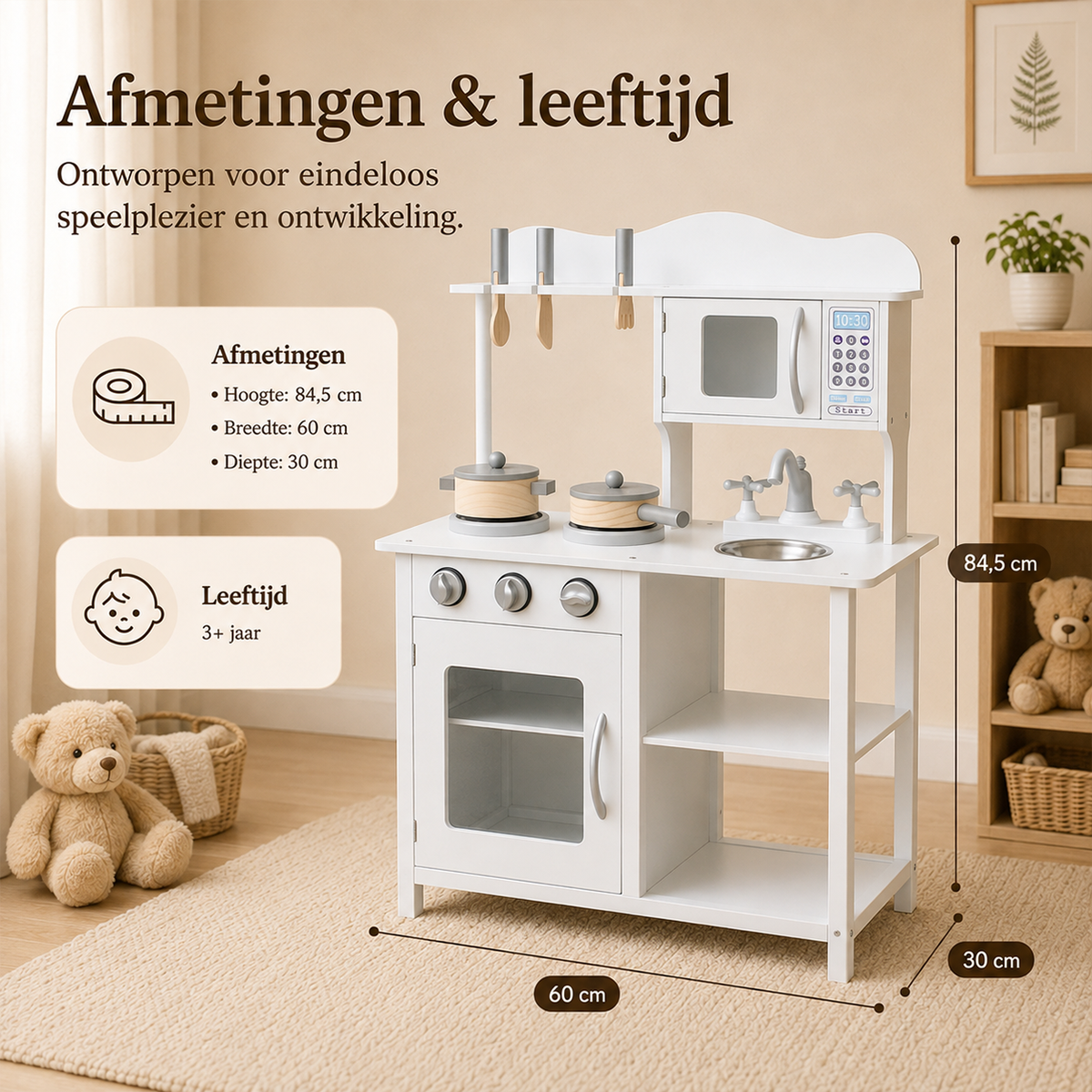 Houten speelkeuken wit
