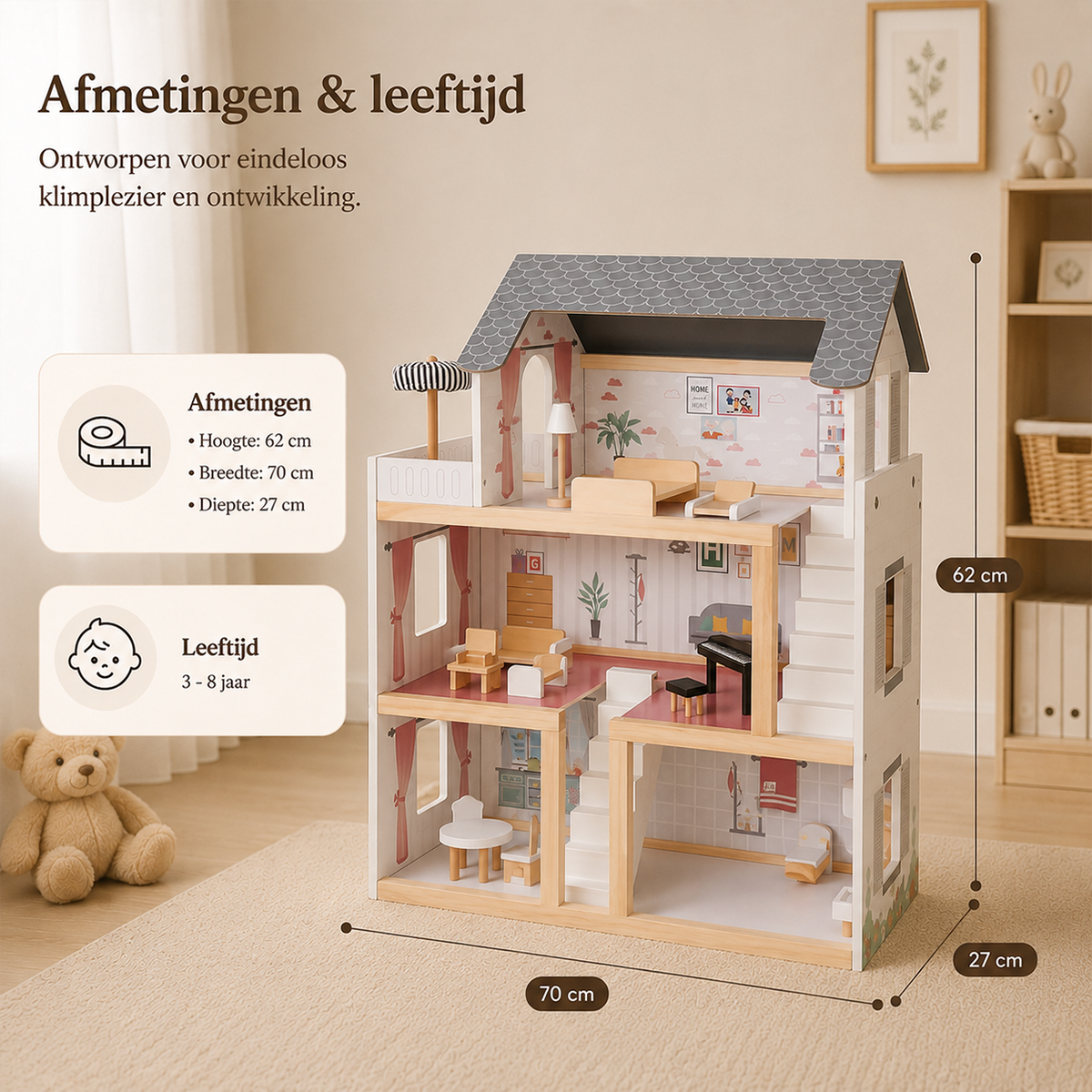Houten poppenhuis 