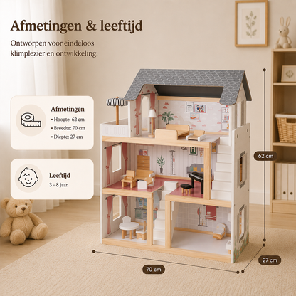 Houten poppenhuis 