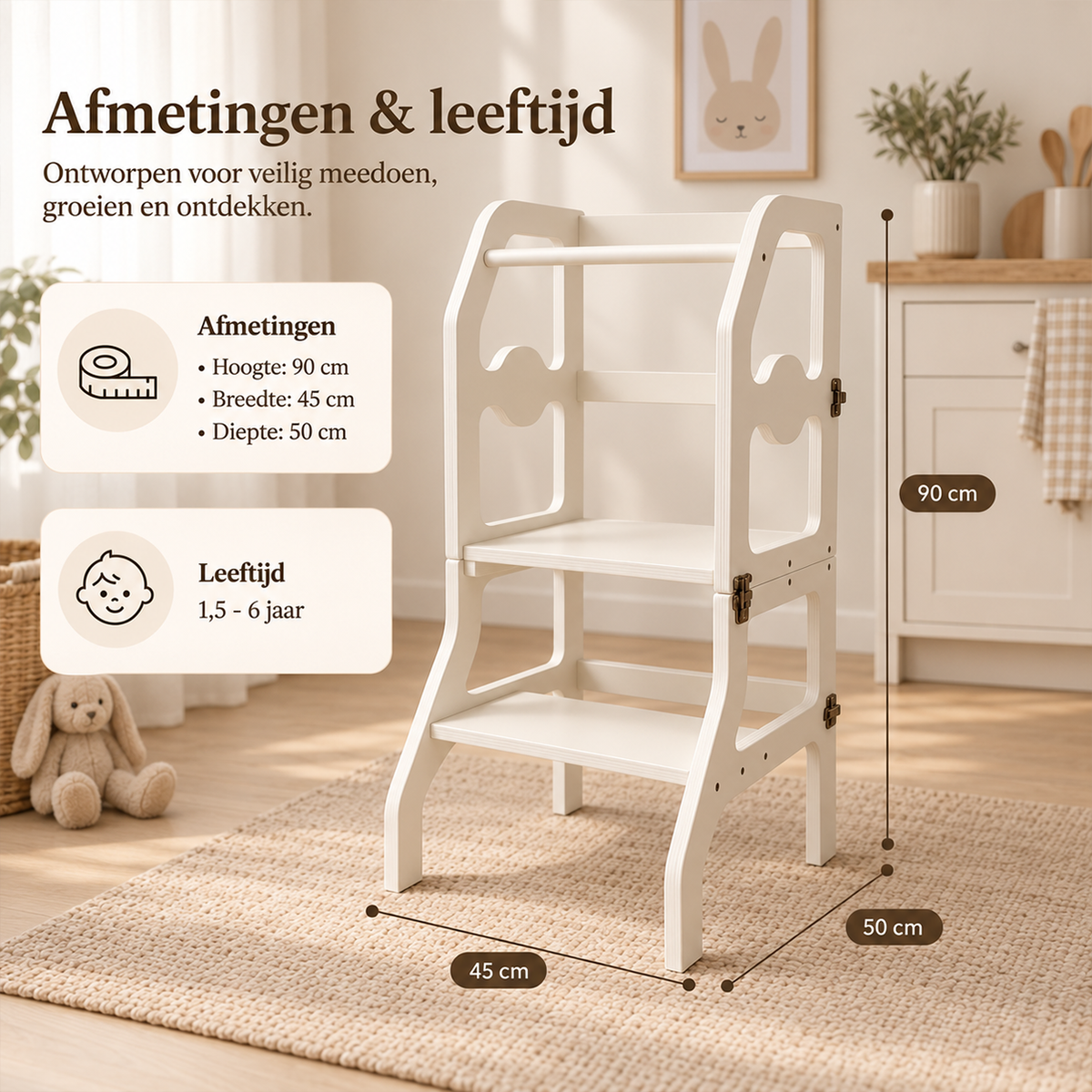 Houten leertoren wit