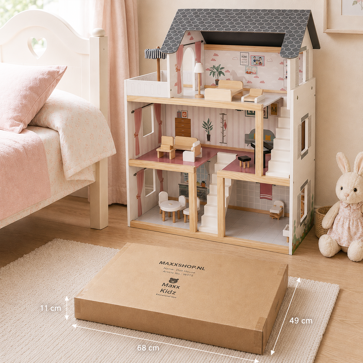 Houten poppenhuis 