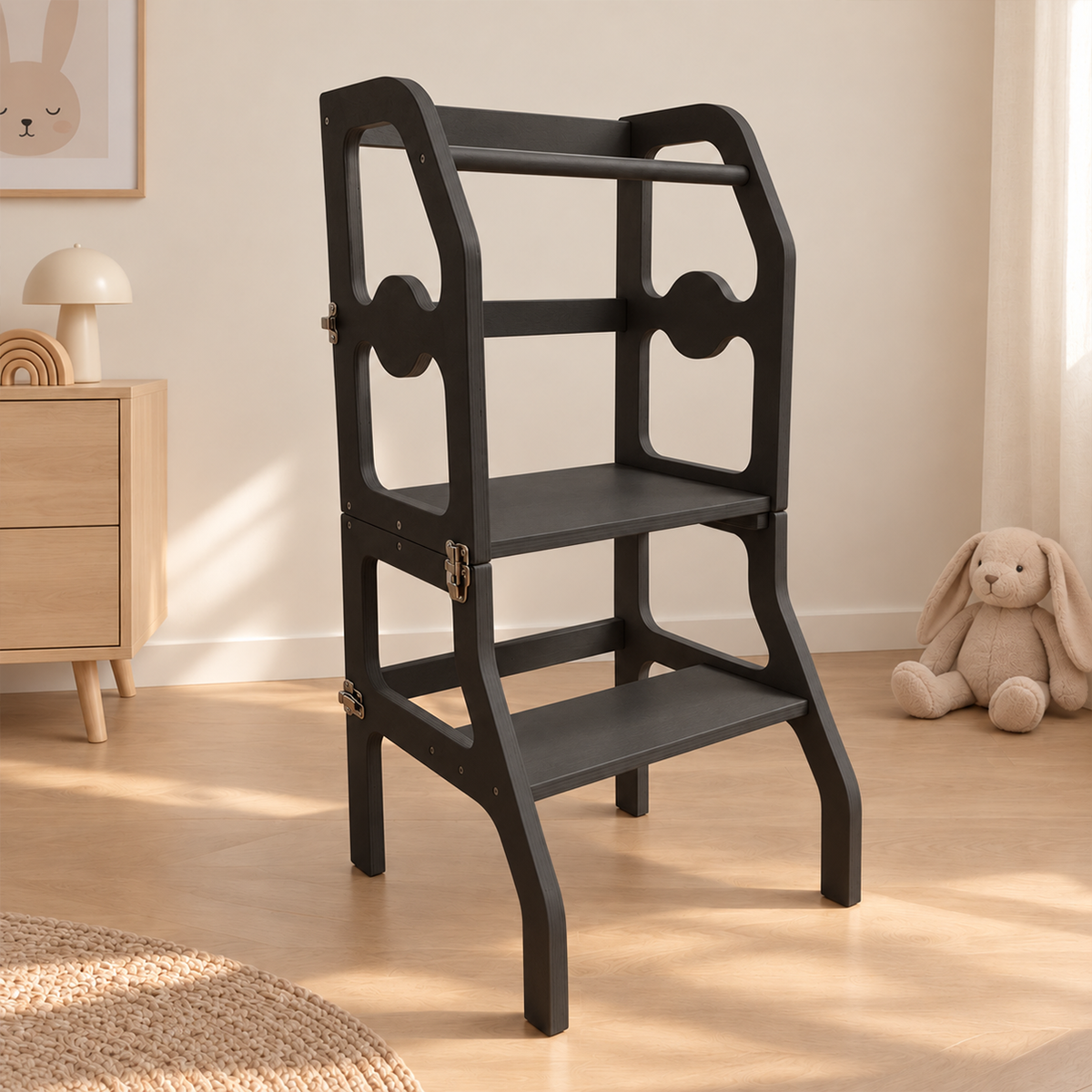 Houten leertoren zwart
