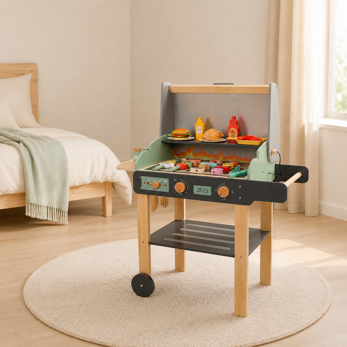 MaxxKidz Houten Speelgoedbarbecue – BBQ Met Accessoires