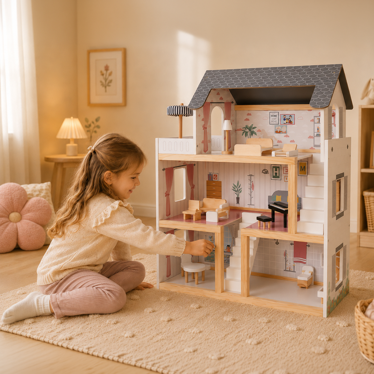 Houten poppenhuis 