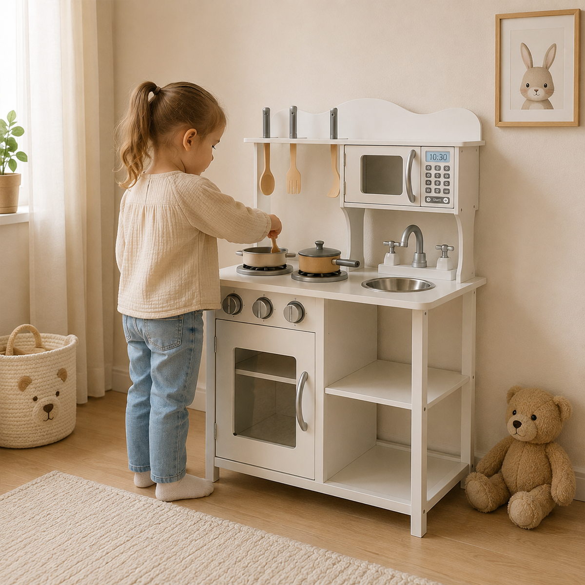 Houten speelkeuken wit