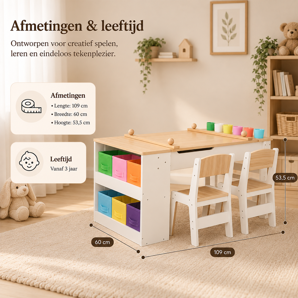 3-in-1 Houten Kindertafel