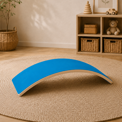 balans bord blauw