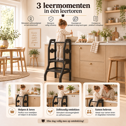 Houten leertoren zwart
