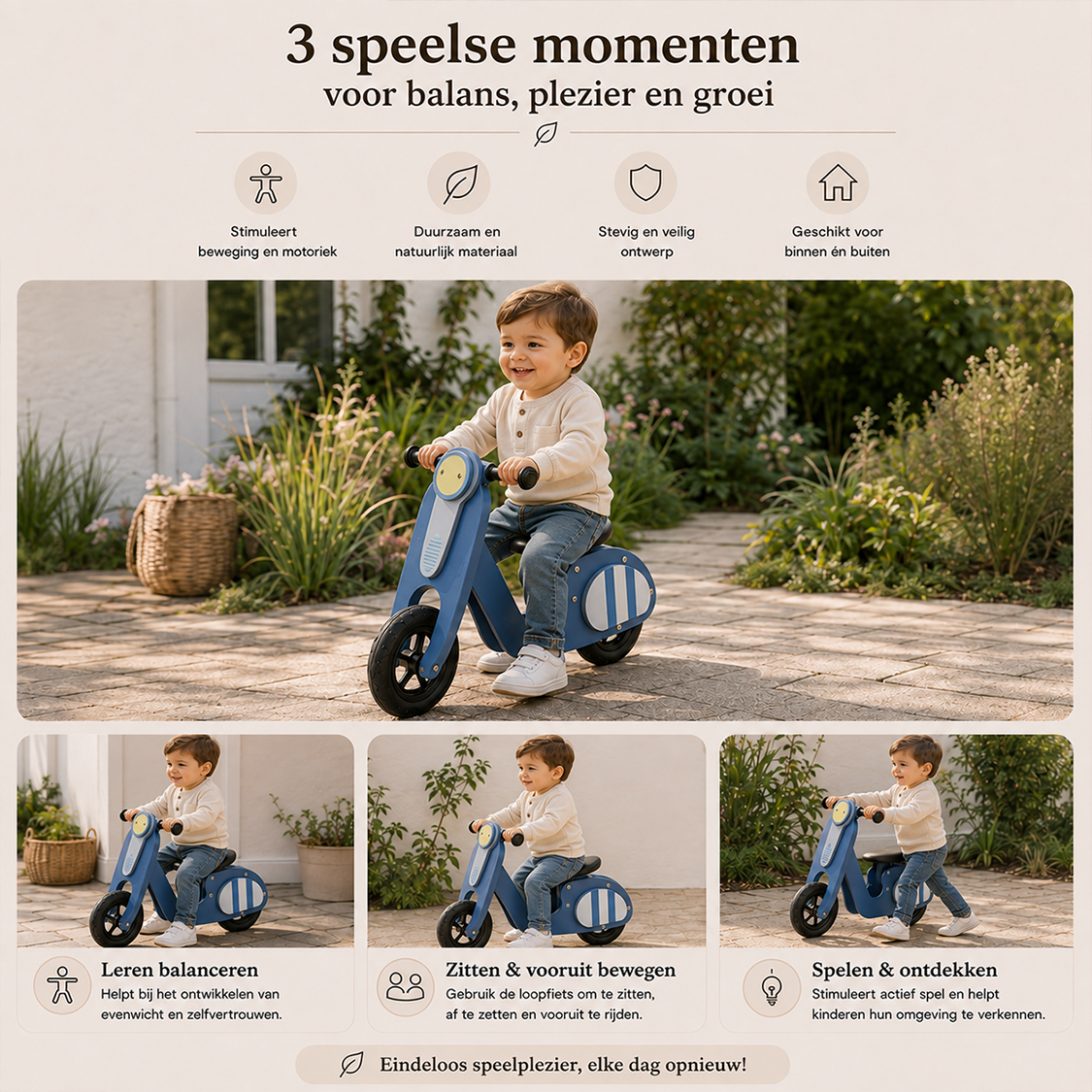 Houten loopscooter