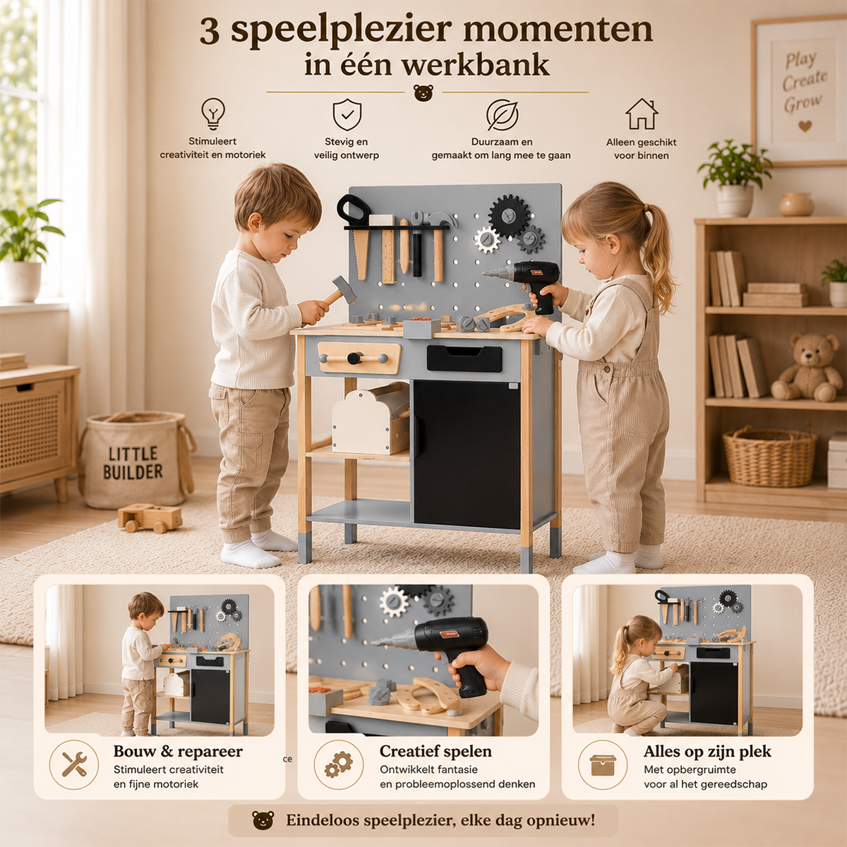 Houten Luxe Kinderwerkbank