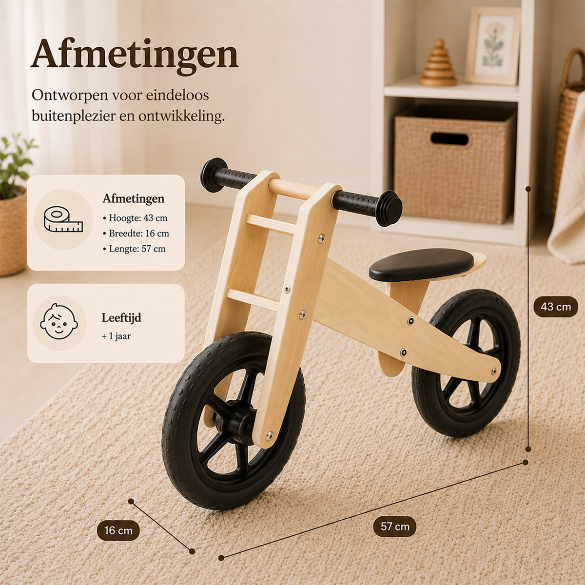 Houten loopfiets