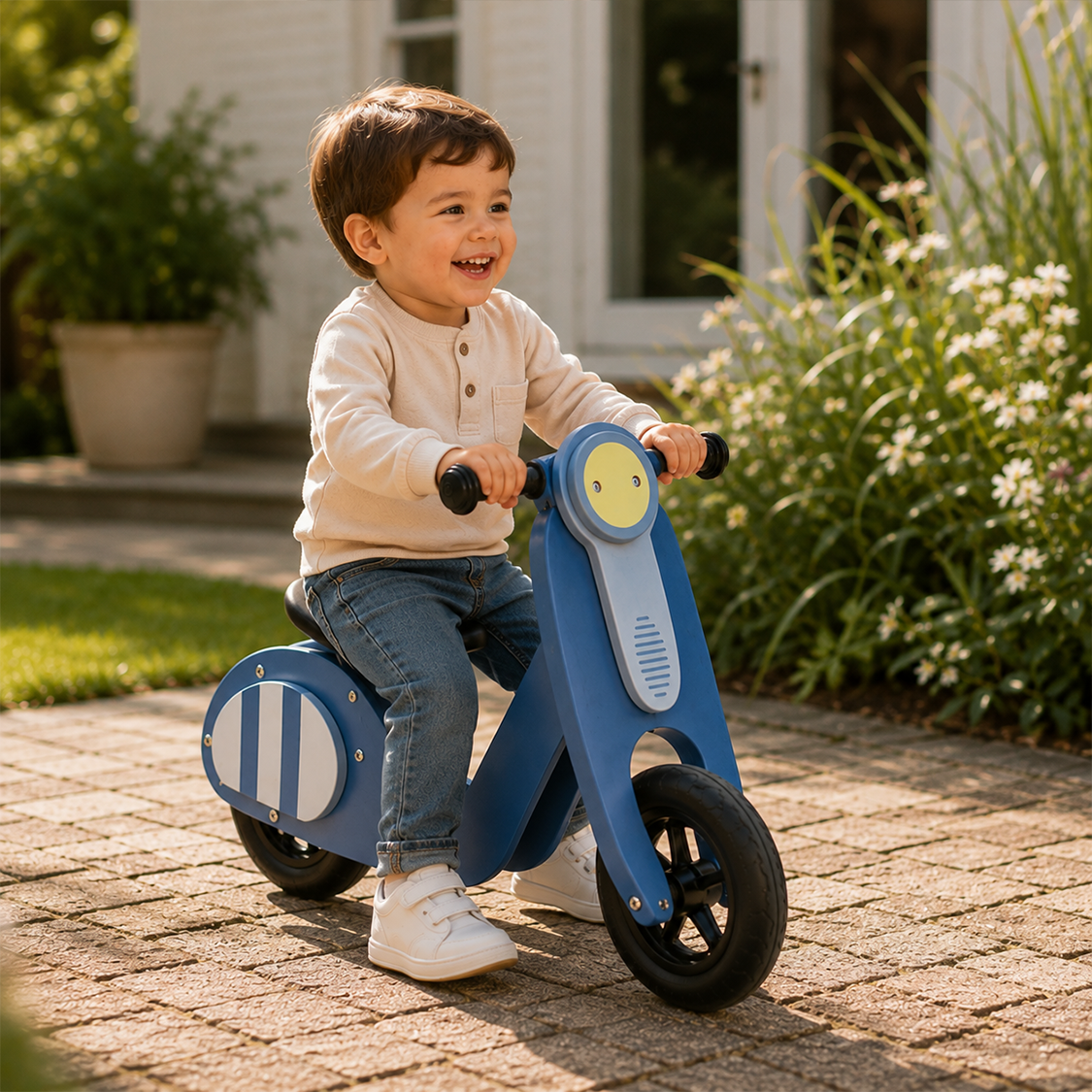 Houten loopscooter
