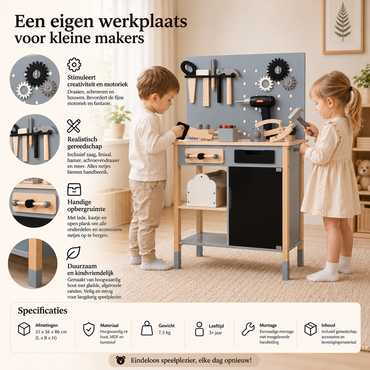 Houten Luxe Kinderwerkbank