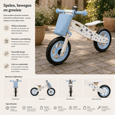 Houten Loopfiets Blauw