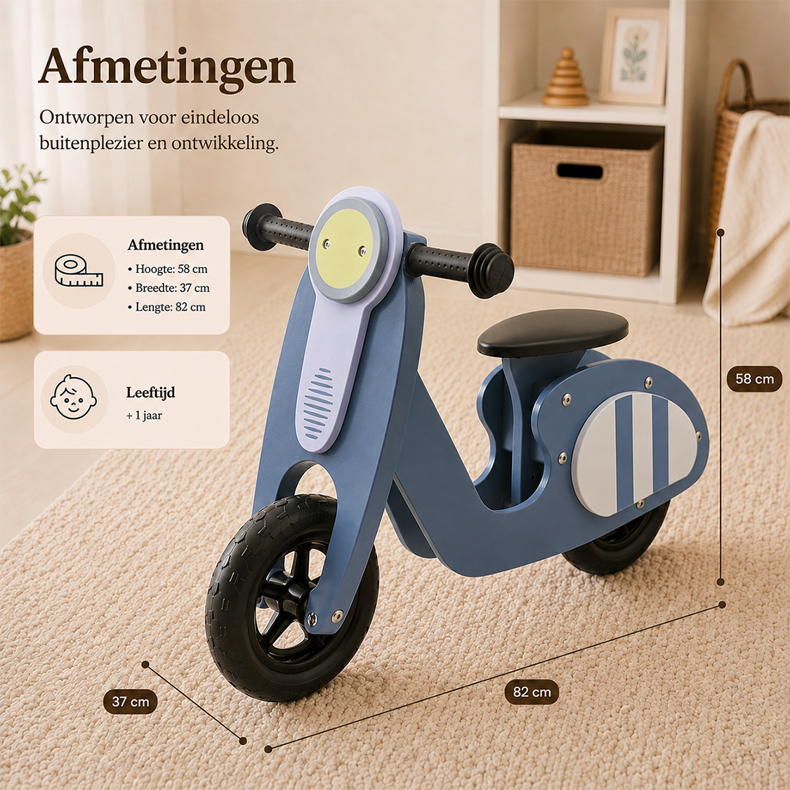 Houten loopscooter