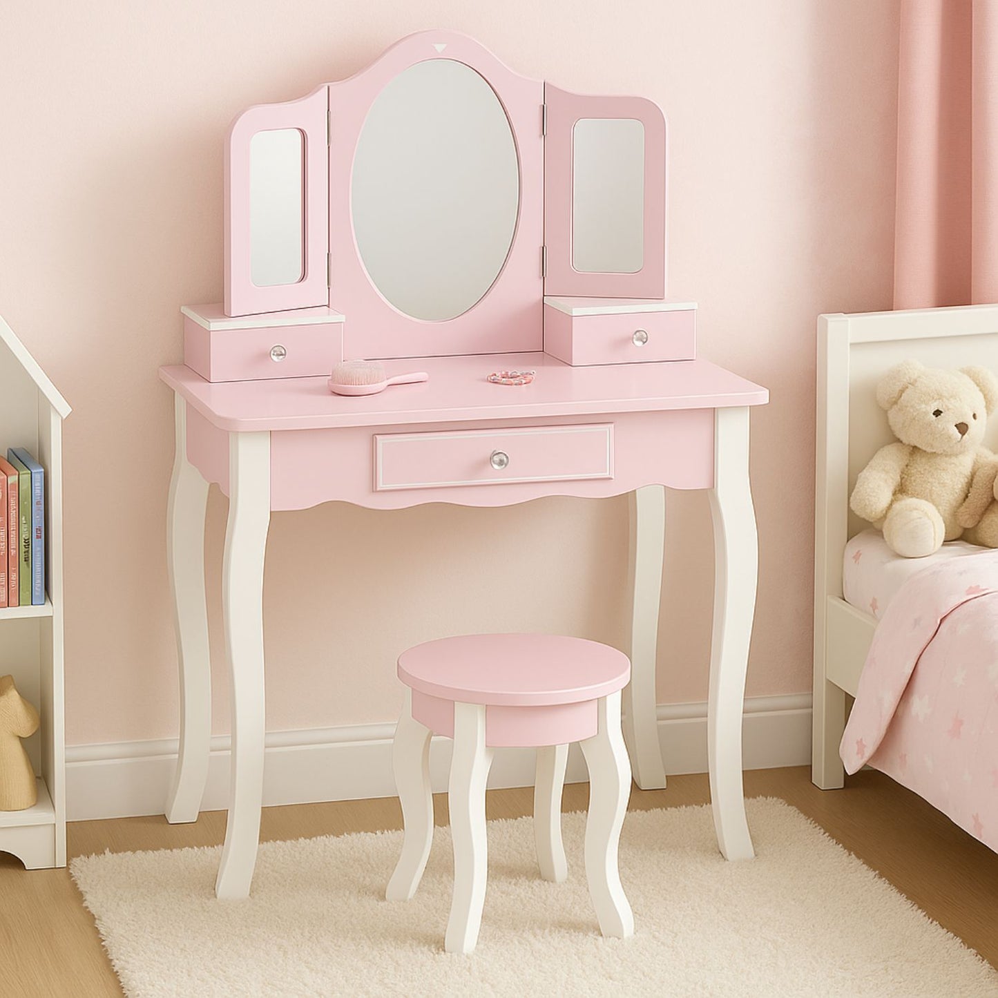 Maxx Kidz - Houten Kaptafel - Roze