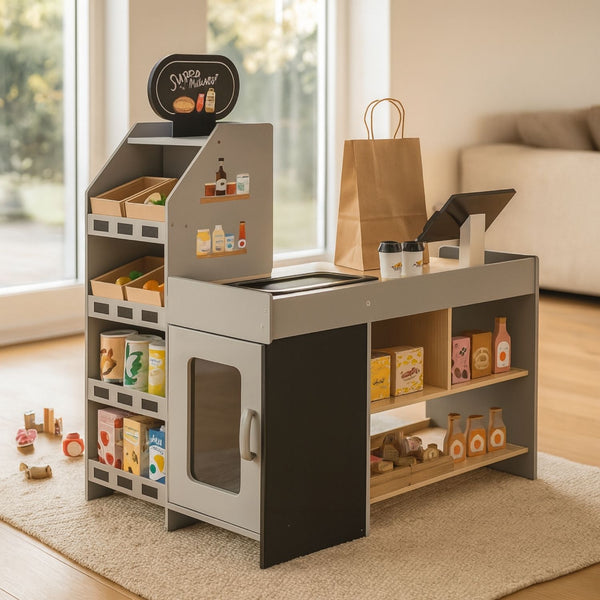 Houten Speelwinkel met 56 Accessoires – Maxx Kidz