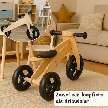 Maxx Kidz - Houten loopfiets 2 in 1