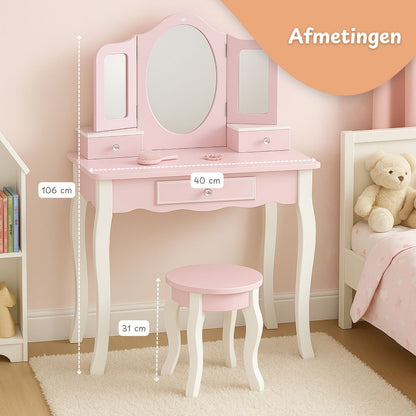 Maxx Kidz - Houten Kaptafel - Roze