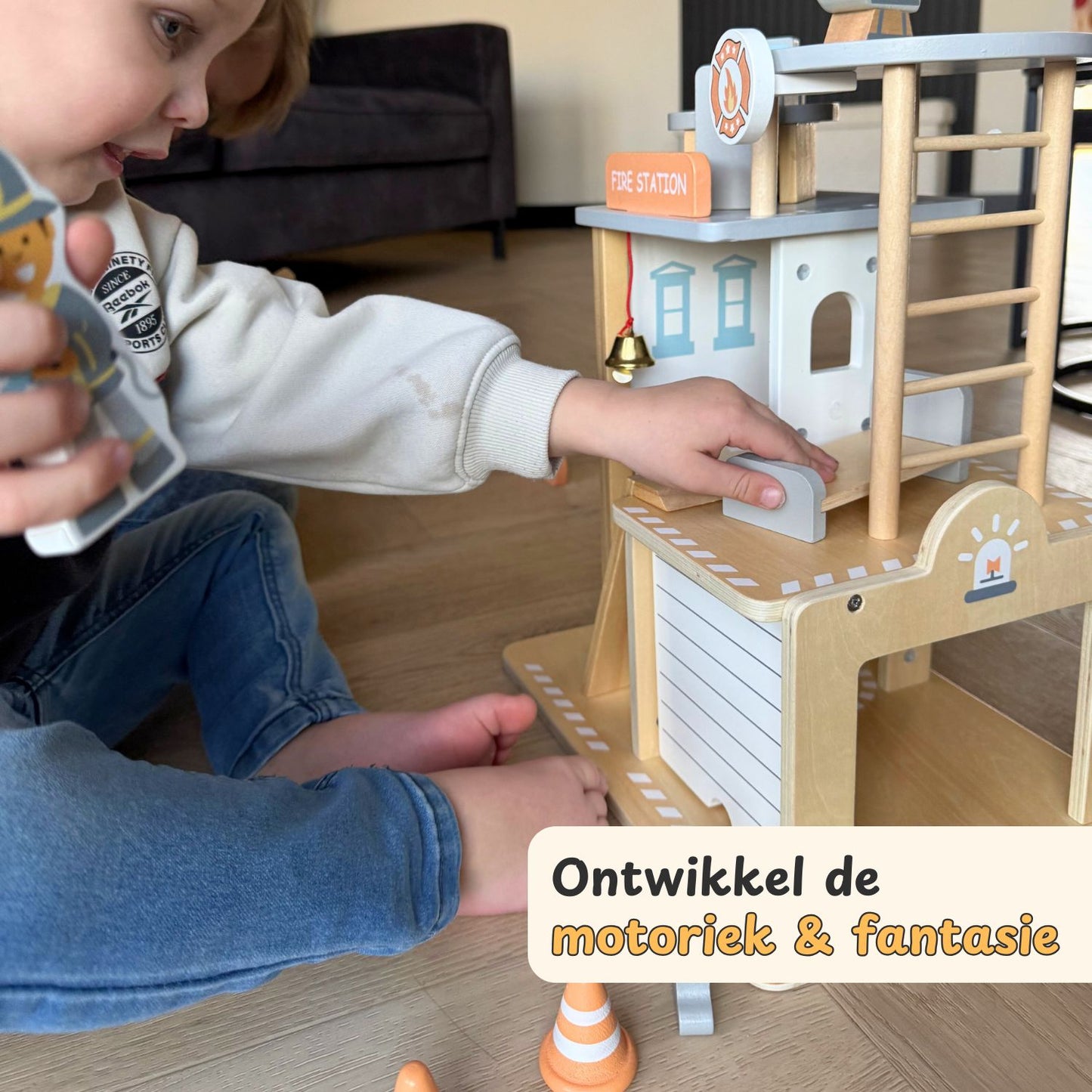 Maxx Kidz Houten Brandweerkazerne - Inclusief accessoires
