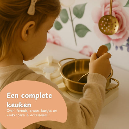 Maxx Kidz - Houten Speelgoed Keuken Roze en Goud