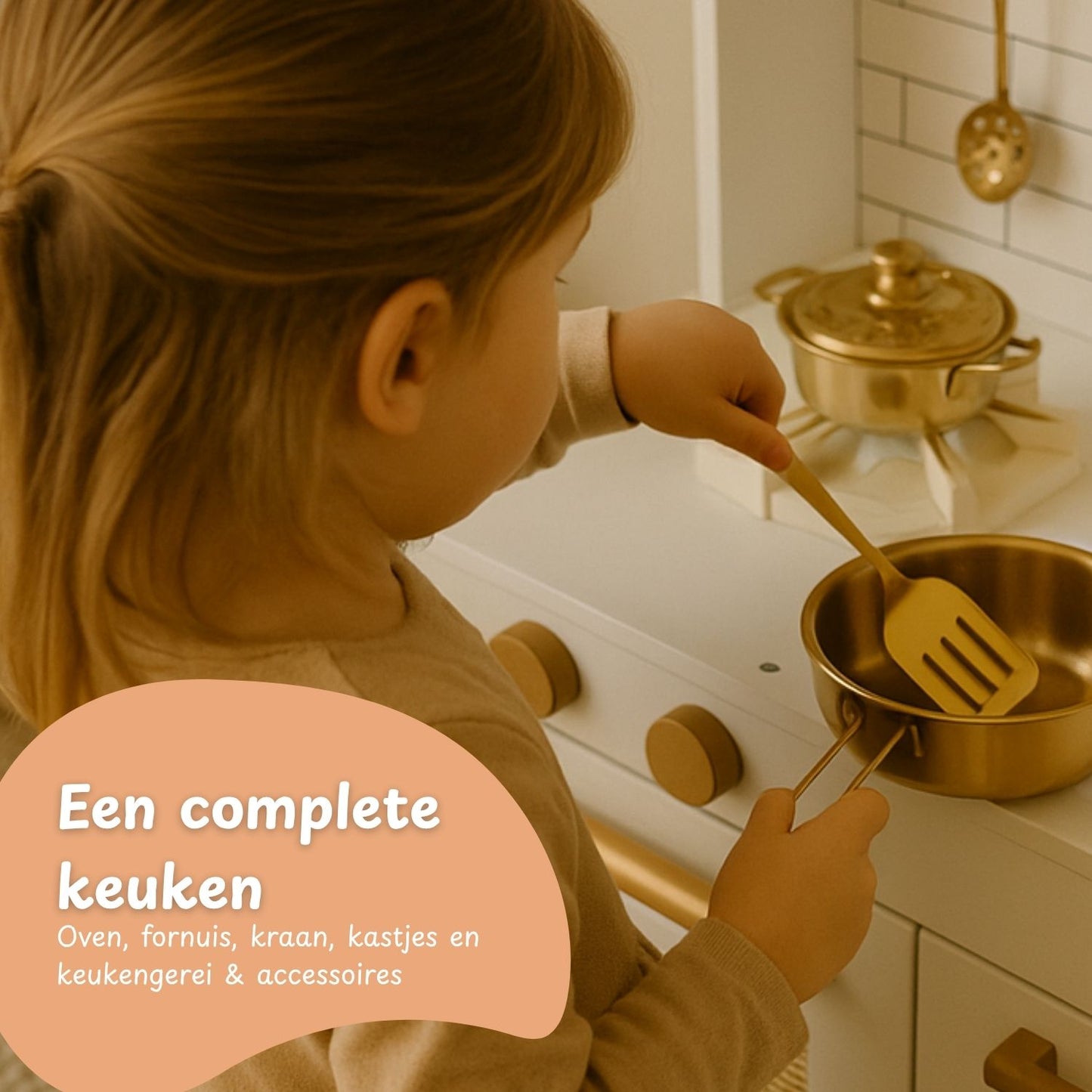Maxx kidz Houten Speelgoed Keuken - Speelkeuken Wit - Met Licht en geluid